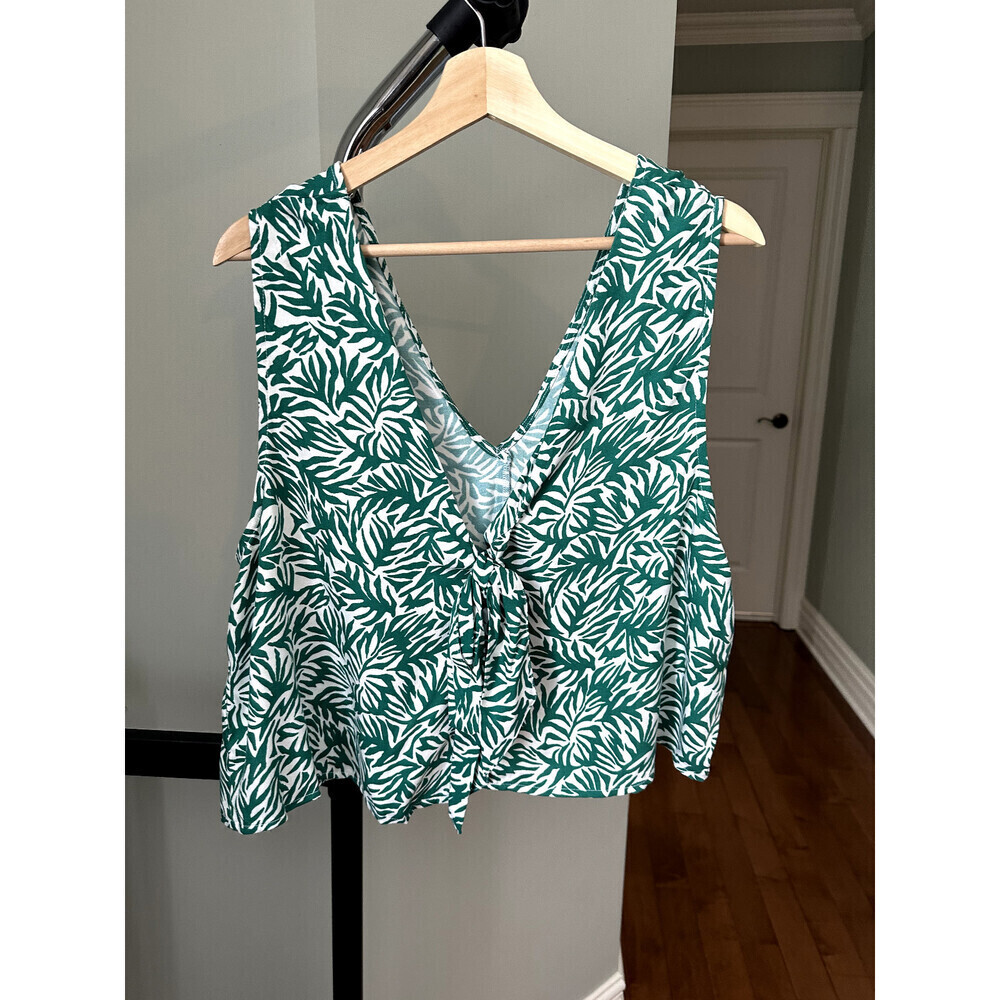 Topshop Tie Open Back Crop Top Green Size 10 $58